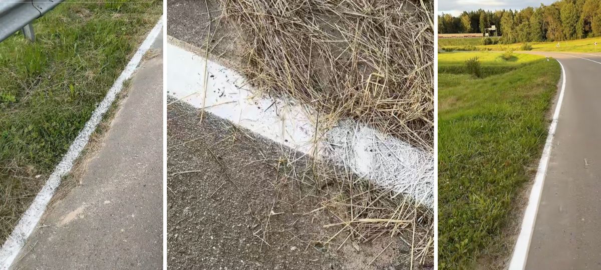 Разметка, песок, трава