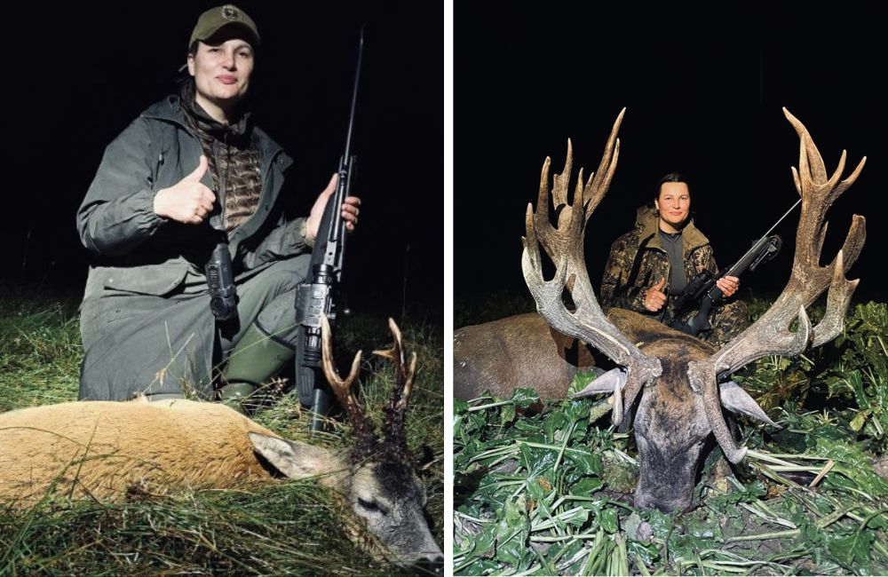 Татьяна Шуневич на фоне убитых ею животных.