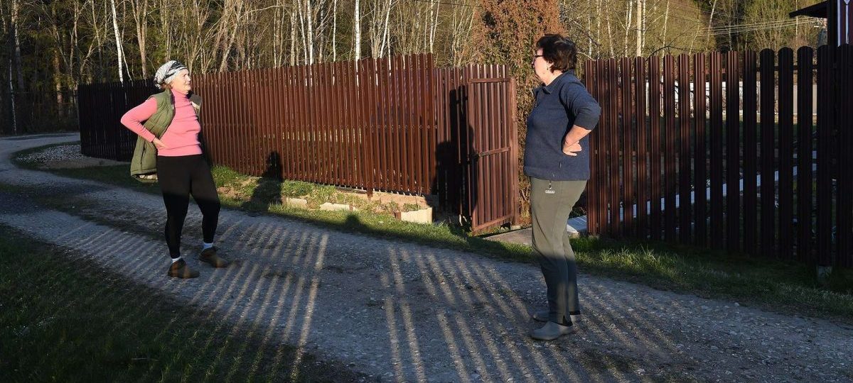 бабушки возле забора спорят