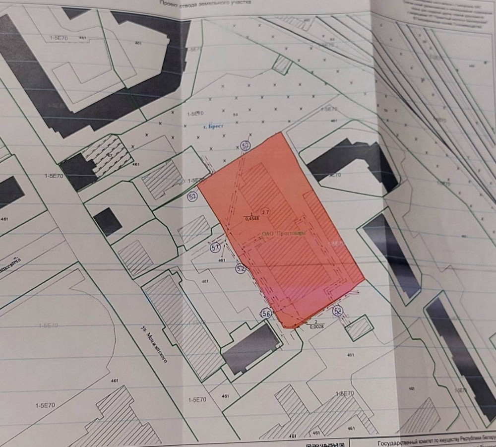 Участок на улице Менжинского, 24А в Бресте, который продадут с аукциона