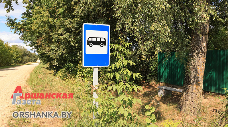 Автобусная остановка в деревне Новоселье Оршанского района