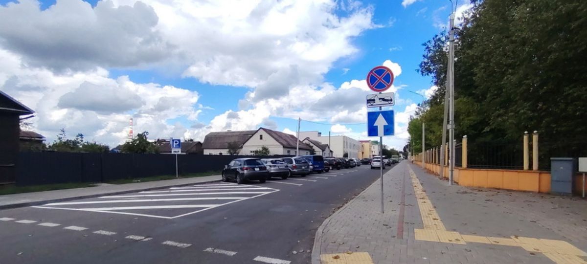 Новая разметка на улице Горького от Советской до Притыцкого в Барановичах.